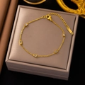 Gold Bracelet with Five Square Cubic Zirconia