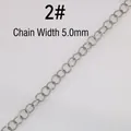 Catena a maglie ovali in acciaio inossidabile per gioielli DIY, larghezza 5,0mm - Catena Modello 2# al Metro (Larghezza 5,0 mm)