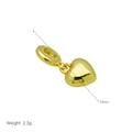 Poliertem Gold Herzanhänger Charm 23mm Größe und 2.3g Gewicht Detail auf weißem Grund - DB2408013-D (Gold Solides Herz Anhänger)