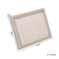 Walnut finish jewelry tray with beige velvet slots for rings and earrings 24x20x3cm - White Wood with Beige