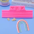 Twisted rope silicone mold for cake fondant and chocolate decorating in pink finish - Pink