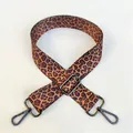 Detail of leopard print wide strap with gunmetal swivel hooks for crossbody bags - Pattern 49 Gunmetal Clasp