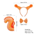 3-piece orange plush squirrel costume set with headband, bow tie, and fluffy tail - Amber Squirrel Ears 3pcs Set