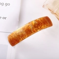 Classic rectangle tortoiseshell acetate spring hair clip with elegant amber pattern - 15# Spring Clip (Amber Tortoise)