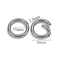 Polished silver stainless steel spring ring fastener in size 11mm inner diameter - Round / 16mm / Steel