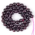 Polished deep red natural garnet round beads strand for DIY jewelry making and necklaces - 12mm/Approx 32pcs per strand / Garnet