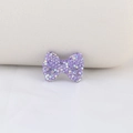 Purple clay rhinestone sparkling bow charm for DIY jewelry and keychains - Light Purple AB