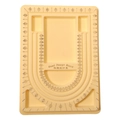 Bead design board in beige velvet finish with storage compartments and measurement scale - Flocked Plastic / Yellow Bead Design Board (33x24cm)