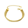 Elegantes, mehrlagig gewebtes Mesh-Kettenarmband in Gold mit verstellbarer Schließe - Geflochtene Mesh-Kette Stil (SB22051910)