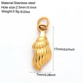 Golden stainless steel seashell pendant charm 17x7mm for DIY necklace and bracelet - Conch-G13