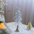 Ασημένιο χριστουγεννιάτικο δέντρο 35cm από σίδερο με φώτα LED και κουδουνάκια - Μικρό 35cm / Ασημί