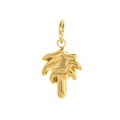Minimalist golden palm tree pendant in high-polish stainless steel with connector ring - Coconut Tree