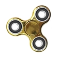 Metallic gold three-leaf fidget spinner toy with 608ZZ ABEC-7 bearing in white background - Electroplated Gold 4-Bearing Model