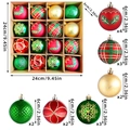 16pcs Christmas ball ornaments set in red, gold, and green with assorted patterns - Red Green Gold Classic - 16PCS