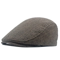 Gorra clásica marrón para hombre en tejido vintage con ajuste regulable estilo retro - Ajustable / Caqui