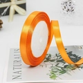 Bright orange 1cm satin ribbon roll for gift wrapping and wedding DIY crafts decoration - Orange