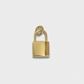Baroque style gold heart lock pendant charm with polished metallic finish and hanger - Lock