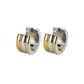 Sphärische Creolen aus Edelstahl mit zweifarbiger Gold- und Silber-Politur - 7*9mm 3-Kugeln Gold Silber