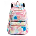 Fashionable Oxford cloth backpack for women with colorful polka dot watercolor pattern - Colorful Bubbles