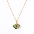 Green Eye Red Zirconia Black White Edge