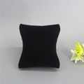 Black velvet watch pillow for jewelry display and organizer tray on light background - Black Nylon Velvet 8.5x8.5