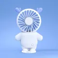 Portable mini cat fan in white and light blue color with cute deer horn design - Space Deer