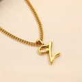 Golden letter Z pendant on a polished Cuban chain necklace for women - Letter Z (Pendant Only)