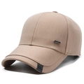 Casquette de baseball classique en sergé de coton kaki avec étiquette Sport Fashion - Réglable / Kaki