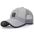 Grey breathable mesh baseball cap with Luck Made logo patch for outdoor sun protection - Adjustable / Light Gray
