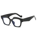 Modern thick black square frame sunglasses with transparent lenses for a trendy look - Black Frame