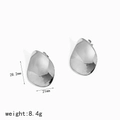 Details zu polierten silbernen Tropfenohrringen, 28,2 mm Höhe und 21 mm Breite - Unregelmäßiger Flüssigwasser-Tropfenstil (TE60189-S) / Silber