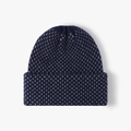 Gorro de punto azul marino con motas grises, dobladillo grueso y textura muy cálida - Azul marino