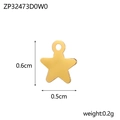 Ciondolo a stella minimalista in acciaio al titanio dorato 0,6x0,5cm per gioielli - ZP32473D0W0
