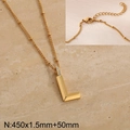 Golden titanium steel necklace with letter L pendant and sparkling diamond accents - Gold Letter L (KN286981-Z)