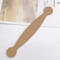 Detail of camel leather wrist strap with fine stitching and round ends for DIY bags - Khaki