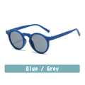 Occhiali da sole rotondi blu opaco per bambini con lenti grigie e design alla moda - Blu