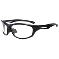 Cycling sunglasses featuring a black plastic frame and large clear protective PC lenses - Black Frame Clear Lens