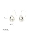 Polished silver-tone 18K gold plated teardrop earrings measuring 39mm by 15mm size - Drop Earrings / 39*15mm / Steel