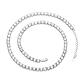 Silver tennis necklace with square cubic zirconia stones and adjustable lobster clasp - 4mm Silver/White Zircon/40cm