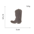 Detailed view of a brown cowboy boot embroidery patch measuring 6.7cm by 5cm for apparel - 11# Cowboy Boots