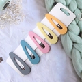 5-piece set of matte triangle metal hair clips in gray blue pink yellow and orange - Large Colorful Triangle Hair Clips 5Pcs Set (B2)