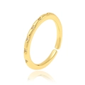 Detail of adjustable gold ring featuring pavé-set zircons with a clear studio reflection - Adjustable Open / Multi Stone Band(J-1277)