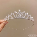 Elegant 12.5cm silver rhinestone tiara with heart pattern and sparkling crystals - 29# Heart Crown (12.5cm)