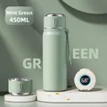 Mint green 450ml smart thermos bottle with LED temperature display and strap - 450ml / Smart Temperature Display / Mint Green