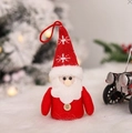 Gestrickter Weihnachtsmann-Plüschanhänger mit roter Schneeflockenmütze und Holzknopf - Weihnachtsmann mit Licht