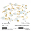 20pcs light blue natural stone charms with golden stainless steel loops for DIY jewelry - Sea Blue (20 Pcs)