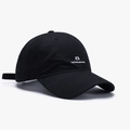Adjustable black cotton baseball cap with white number 8 and letter embroidery - Adjustable / Black
