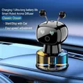 Black smart robot car air freshener with ocean scent and LED display on dashboard - Smart Robot Black / Ocean