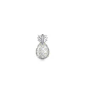 Single S925 silver pineapple earring with yellow pavé crystals and detailed finish - Pineapple Shape-Silver (RHE867S) / 925 Silver
