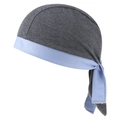 Durag bicolore grigio scuro e blu chiaro con lunghi lacci regolabili per vestibilità - Blu Chiaro e Grigio Scuro